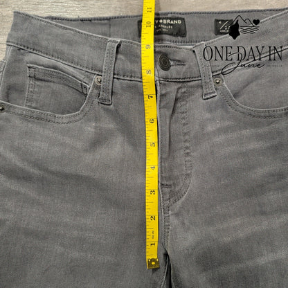 Lucky Brand High Rise Skinny Ankle Jeans Gray Raw Hem Stretch Size 4 (27)