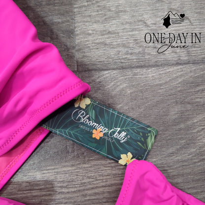 Blooming Jelly High Waist Halter Criss Cross Bikini Swimsuit Size XL