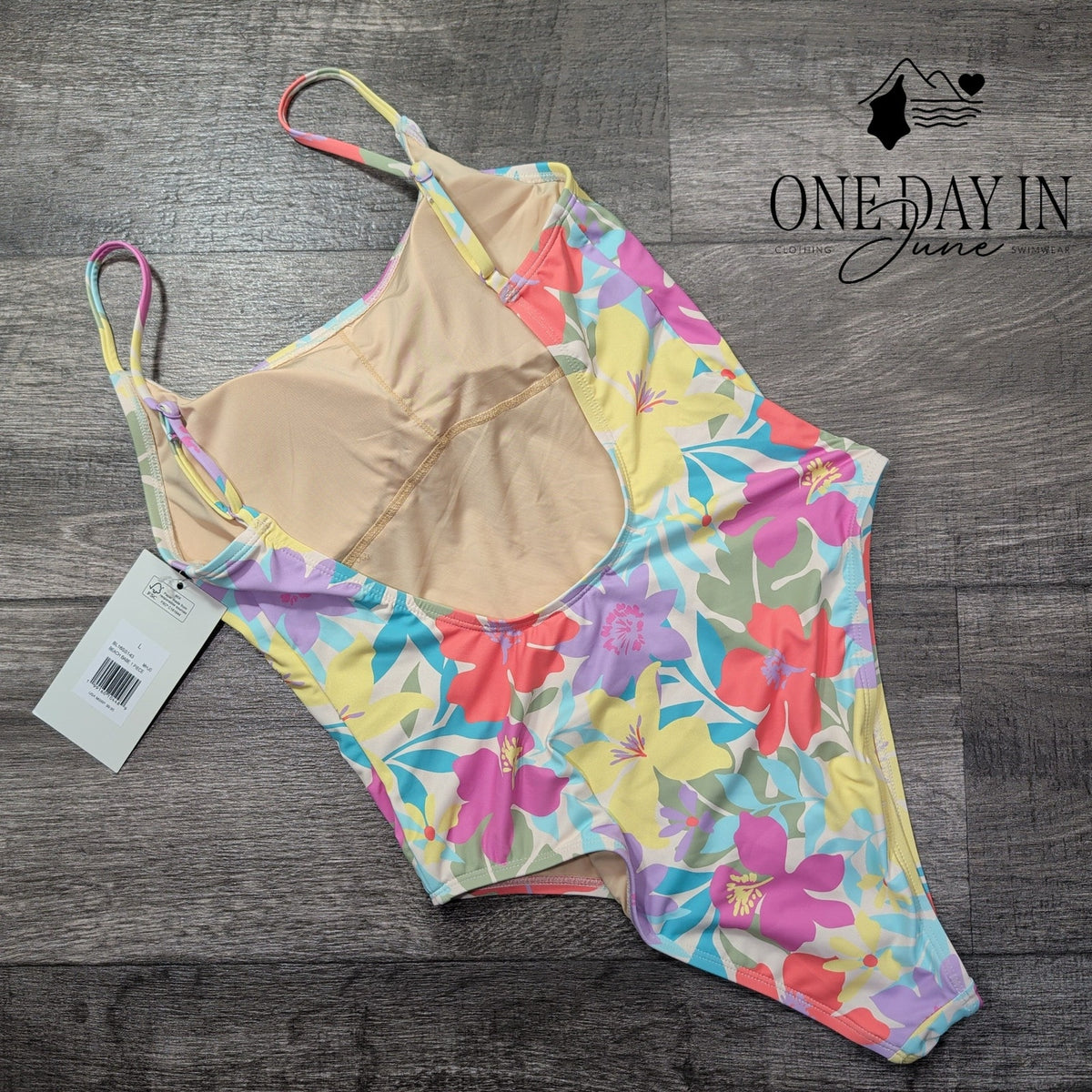 Billabong Beach Babe One Piece Swimsuit Tropical Floral NWT $99.95 Size L