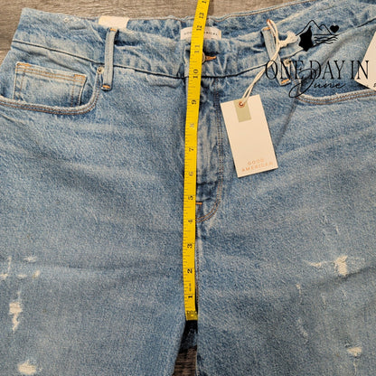 Good American Distressed Raw Hem Jeans Indigo046 NWT $159 Size 6