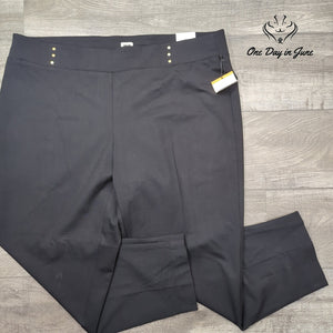 Anne Klein Plus Black Slim Leg Pull On Gold Studded Pants NWT Size 3X