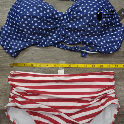 Tempt Me Cross Front Halter High Waist Bikini Swimsuit Size L