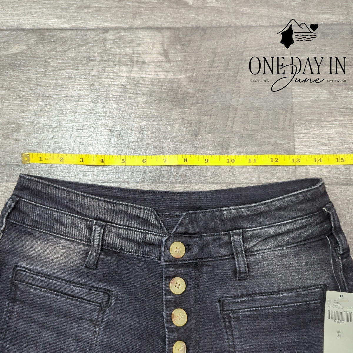 Pilcro and the Letterpress High Rise Slim Button Fly Jean Black NWT $148 Size 27