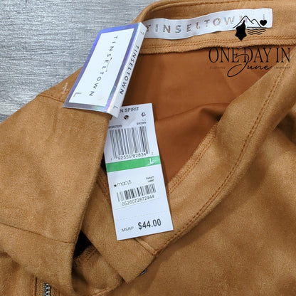 Tinseltown Faux Suede Mini Skirt Size L