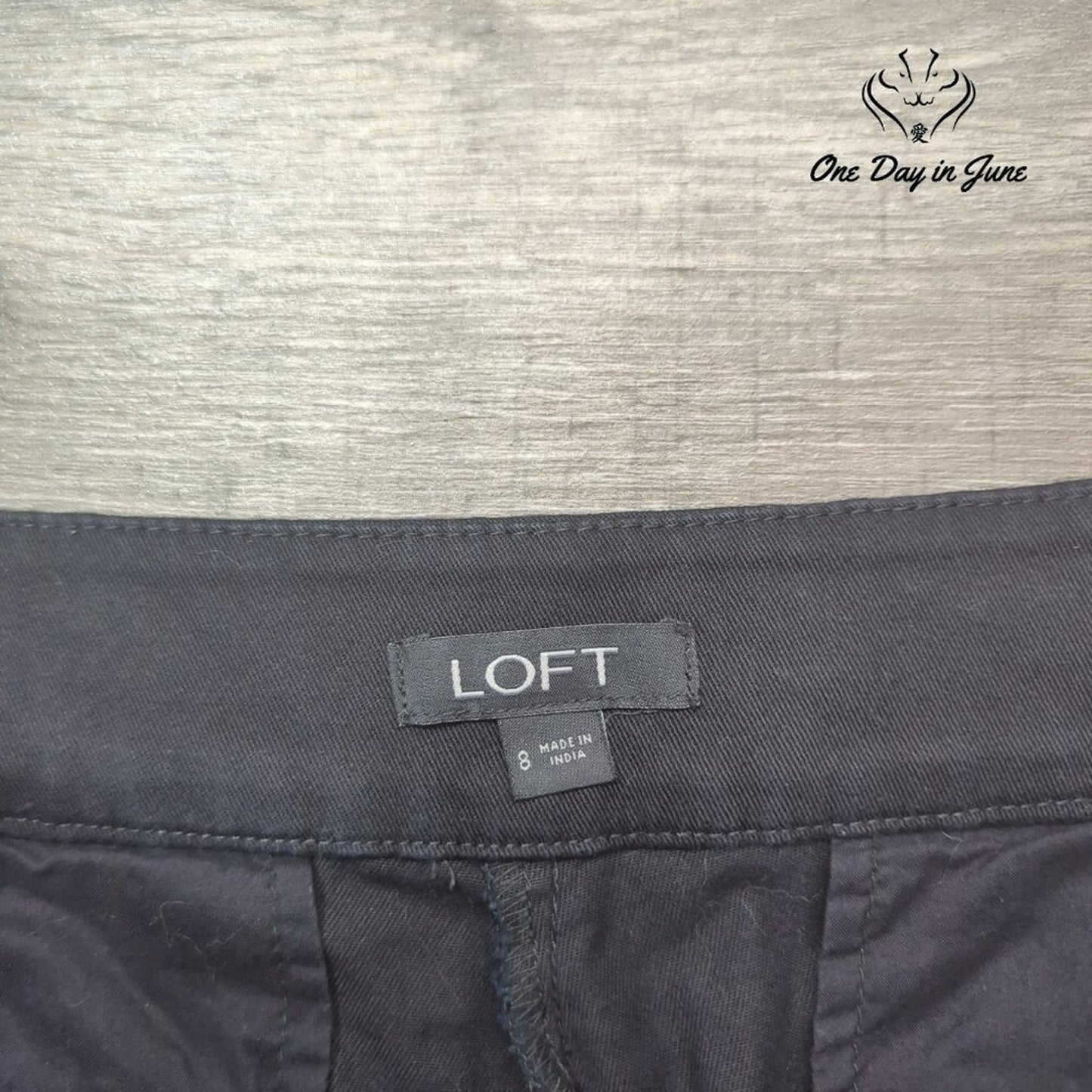 Loft Embroidered Chino Shorts Size 8