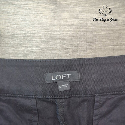 Loft Embroidered Chino Shorts Size 8