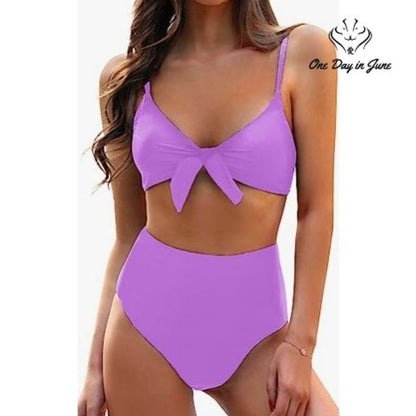 Blooming Jelly Tie Knot High Waist Bikini Swimsuit Size S