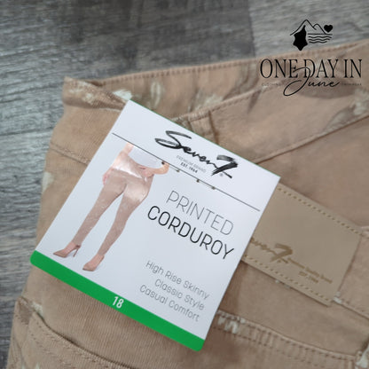 Seven7 High Rise Skinny Corduroy Pants Size 18