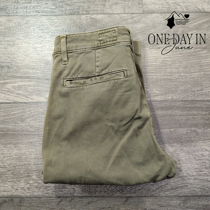 AG Adriano Goldschmied The Caden Tailored Trouser Pants Olive Green NWT Size 4