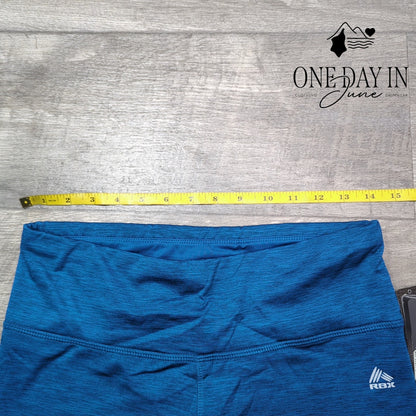 RBX Yoga Leggings Blue Heathered High Waist Athletic Pants NWT Size M