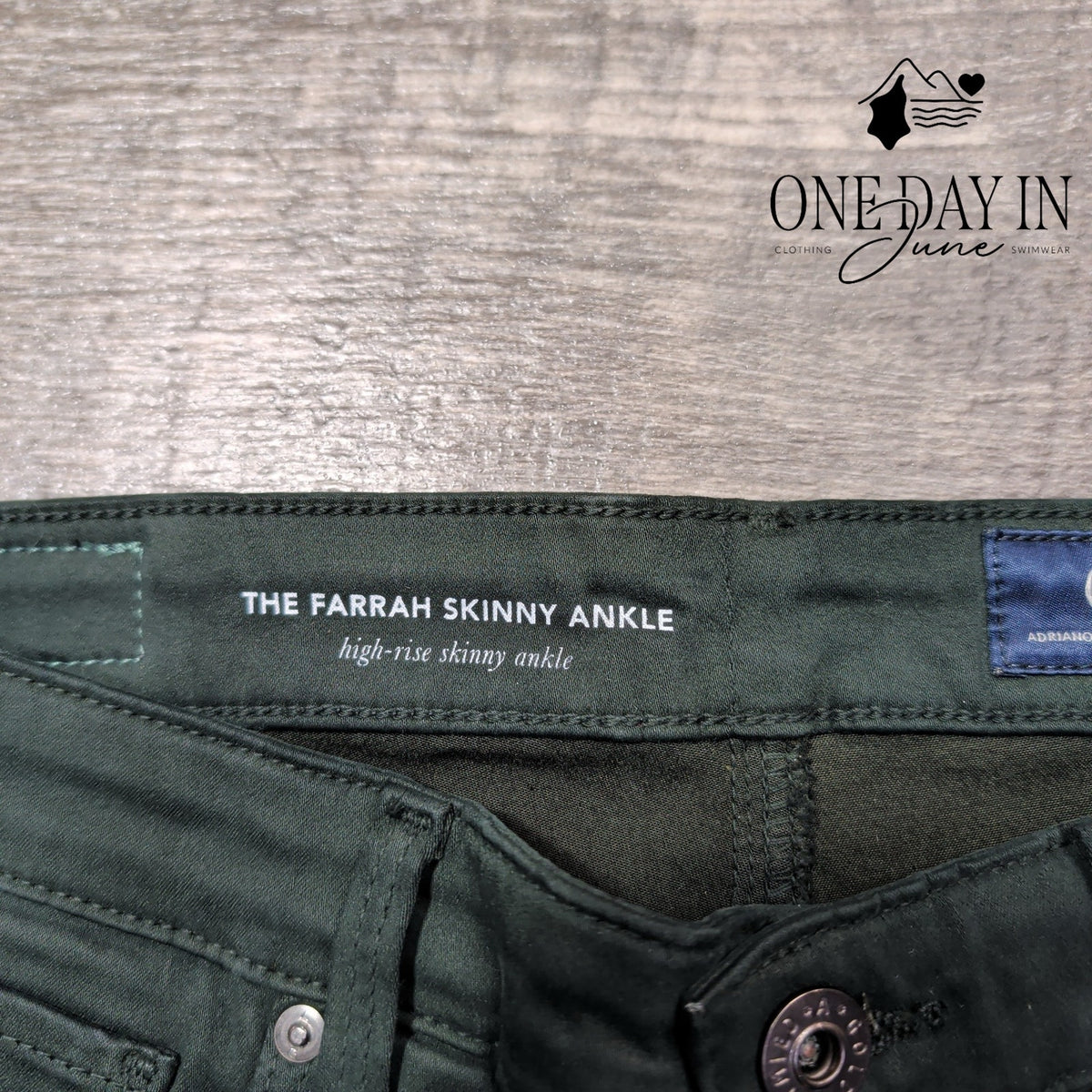 AG Adriano Goldschmied Farrah Skinny Ankle Jeans Green High Rise NWT Size 4 (27)