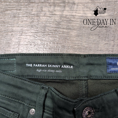 AG Adriano Goldschmied Farrah Skinny Ankle Jeans Green High Rise NWT Size 4 (27)