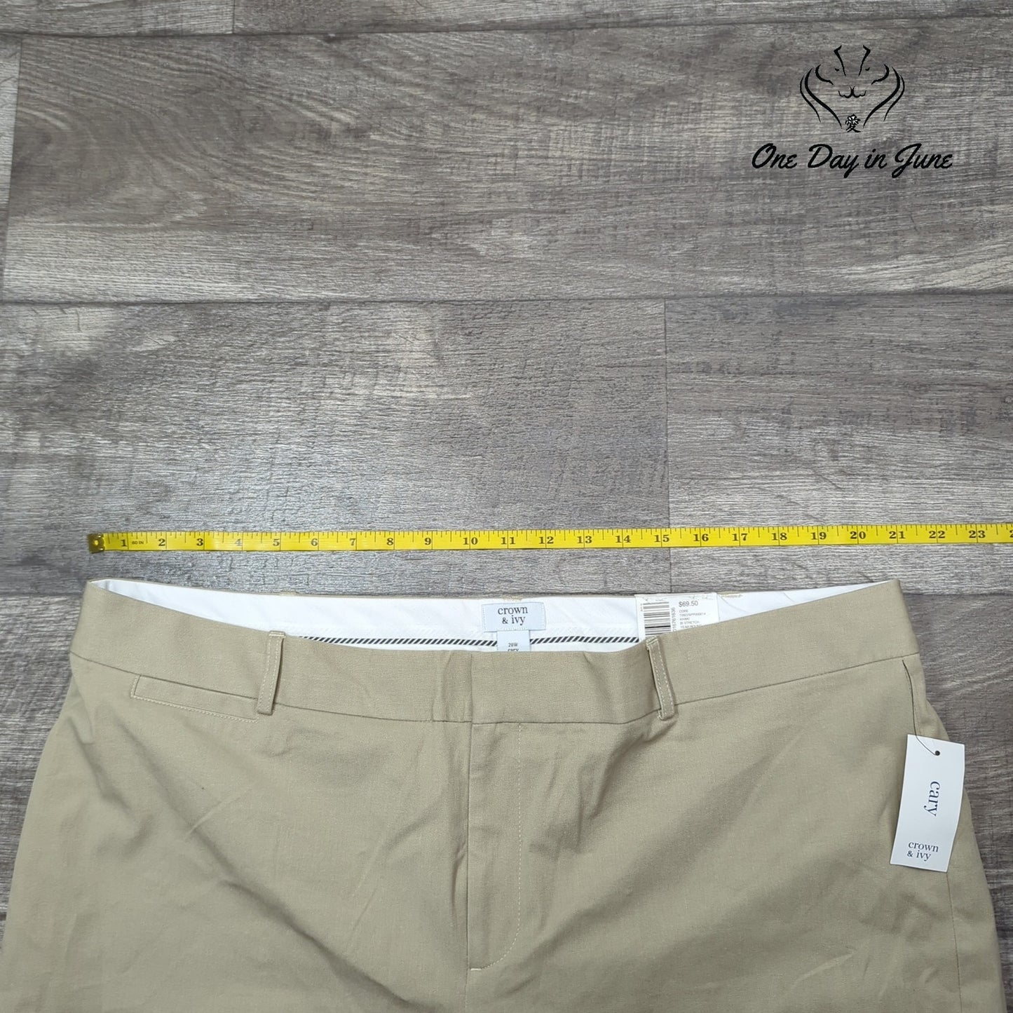 crown & ivy Plus Size Cary Khaki Pants Size 20W