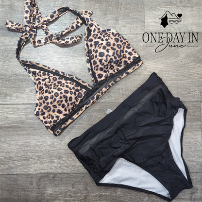 Charmo Halter High Waist Bikini Swimsuit Size M