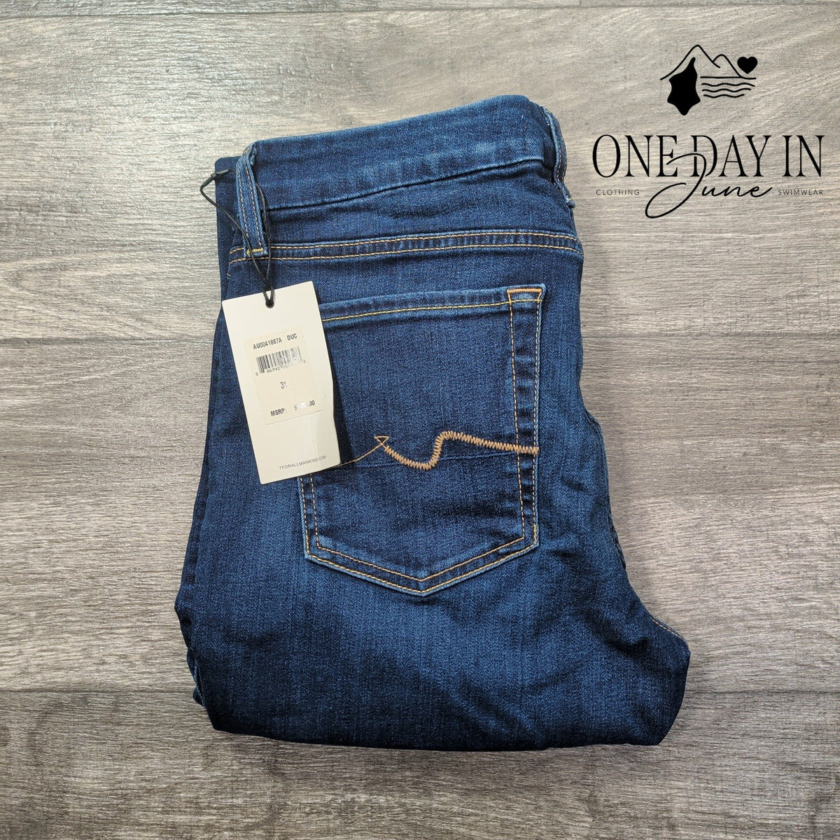 7 For All Mankind The Skinny Bair Super Skinny Jeans Dark Wash NWT Size 12 (31)