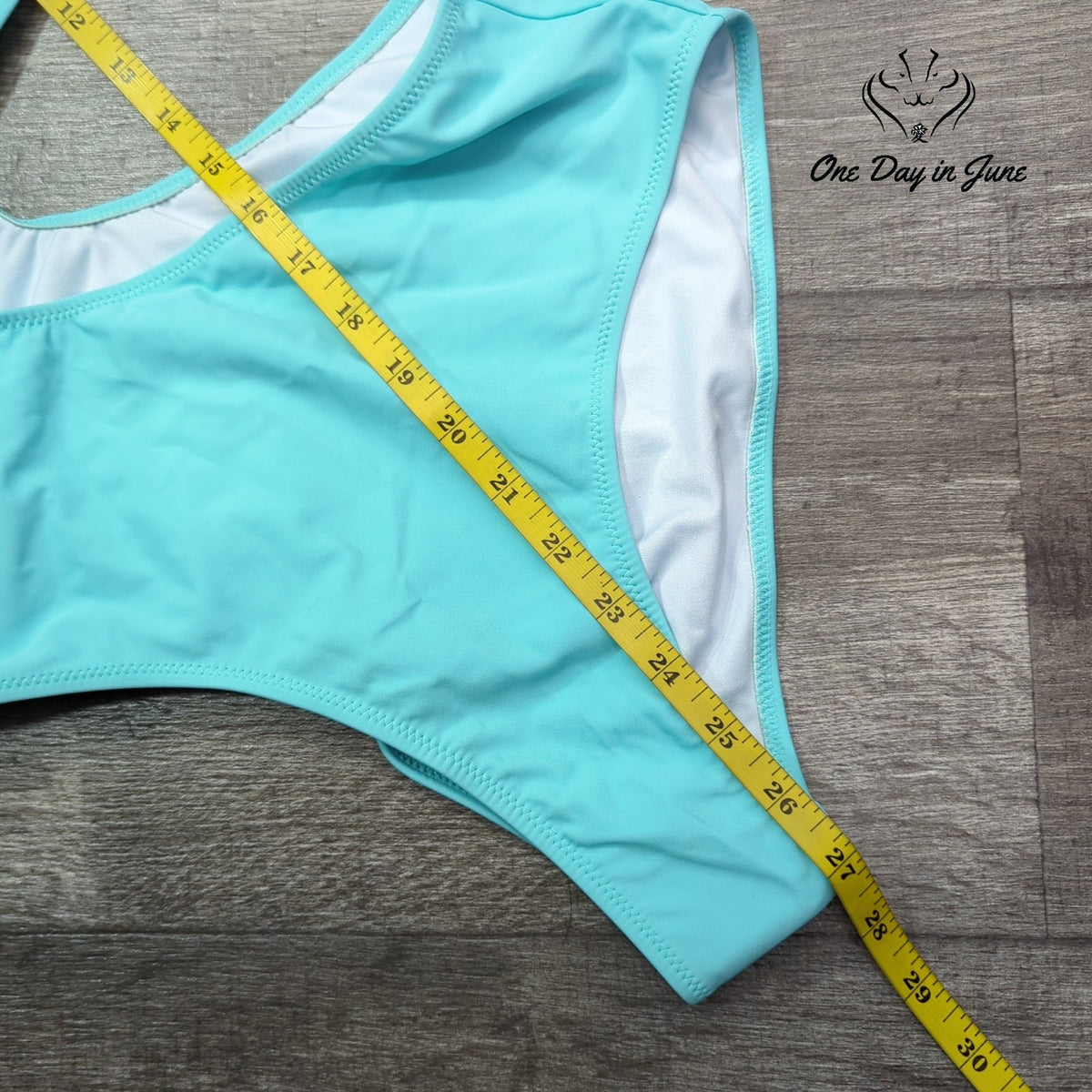 Hilinker One Shoulder One Piece Swimsuit Aqua Blue Cutout NWT Size S