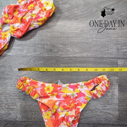Shenhe Floral Ring Bandeau Bikini Swimsuit Size XS