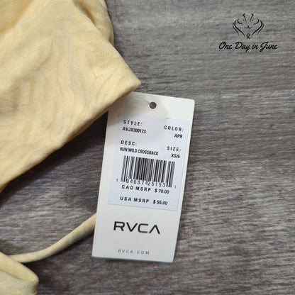 RVCA Run Wild Crossback Bikini Top Size XS