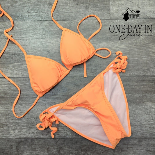 Adisputent Triangle Ruched Bikini Swimsuit Size S
