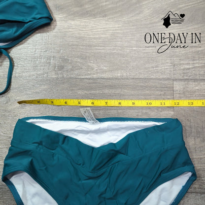 Limeeke Twist Front Lace Up Back Bikini Swimsuit Size S