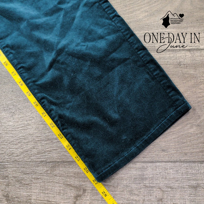 Chico's Pull On Kick Flare Pants Teal Velvet Velour NWT Size Chico's 1 (8)