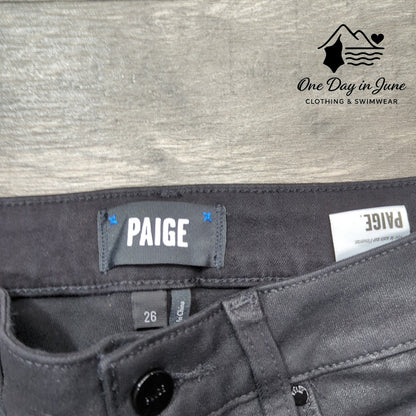 Paige Cindy Coated Denim Crop Jeans Size 26 (2)
