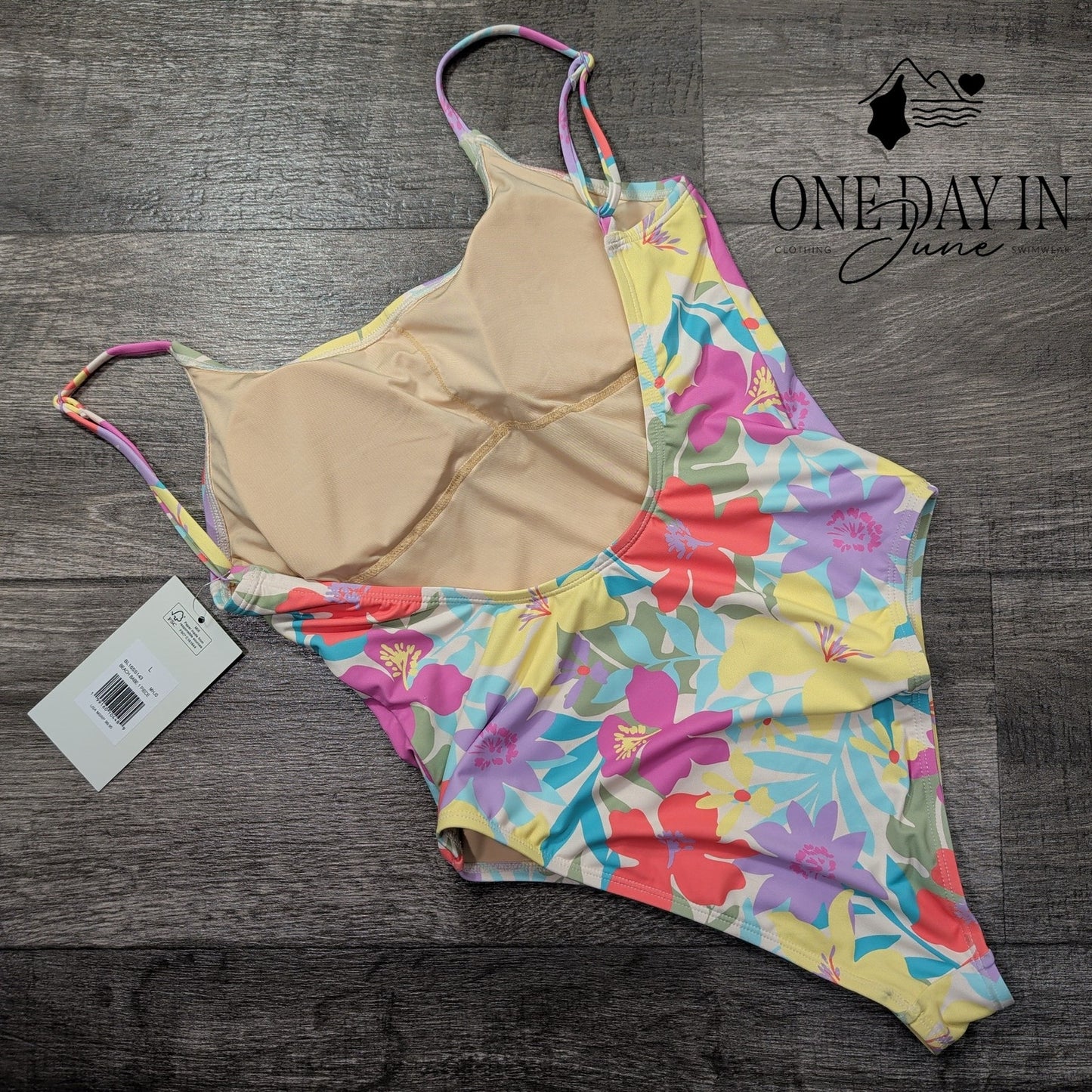 Billabong Beach Babe One Piece Swimsuit Floral Tropical NWT $99.95 Size L