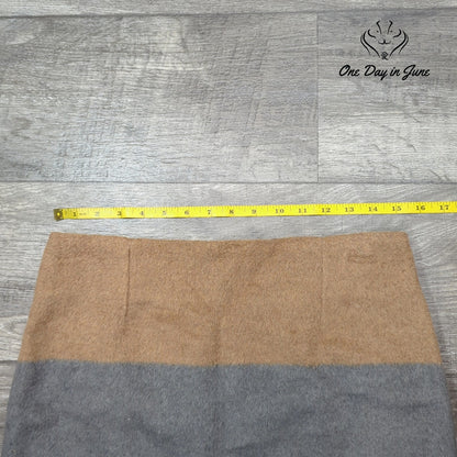 Amanda + Chelsea Modern Fit Colorblock Wool Blend Skirt Gray Black NWT Size S