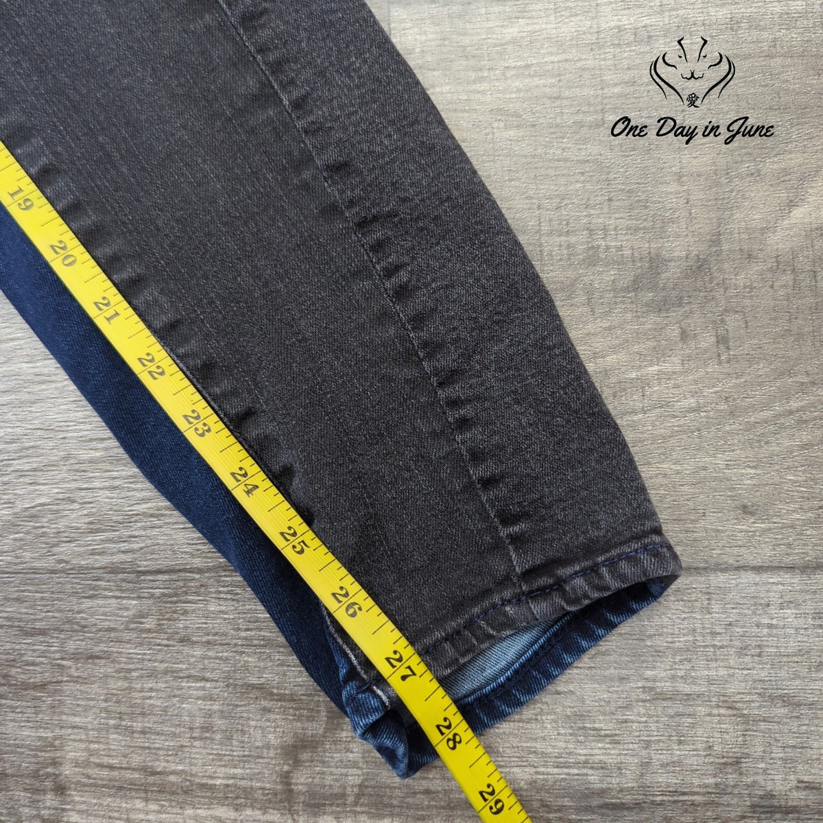J.Crew Mid Rise Toothpick Skinny Jeans Blue Black Colorblock Size 30 (10)