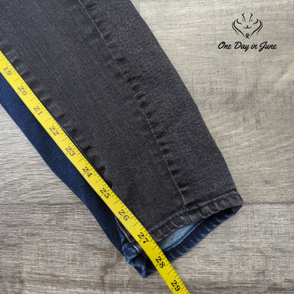 J.Crew Mid Rise Toothpick Skinny Jeans Blue Black Colorblock Size 30 (10)