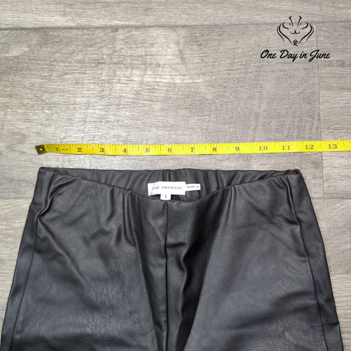 Good American Faux Leather Pull On Skinny Ankle Pants Black Size 1