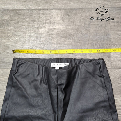 Good American Faux Leather Pull On Skinny Ankle Pants Black Size 1