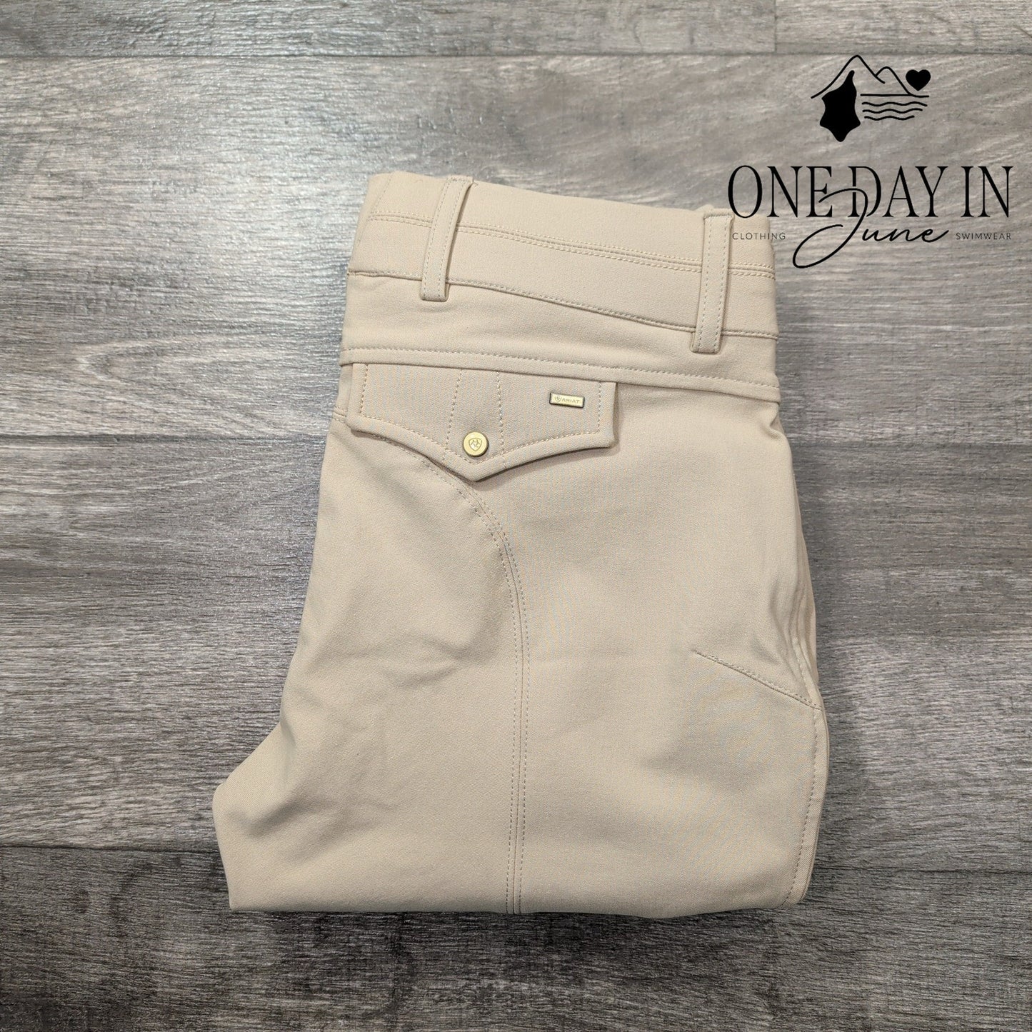 Ariat Olympia Pro Low Rise Breeches Tan Patch Equestrian Riding NWT Size 26L (2)