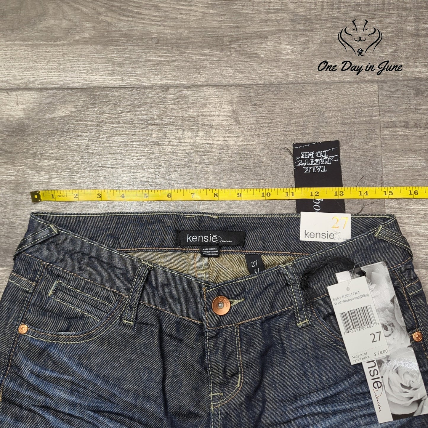Kensie Regular Rise Slim Fit Boot Cut Jeans Size 27 (4)