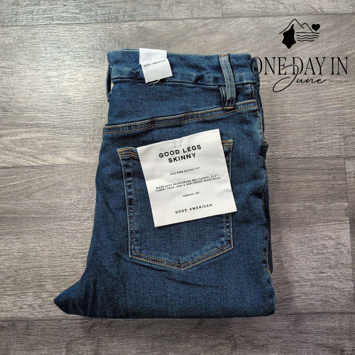 Good American Good Legs Skinny Jeans Blue Mid Rise NWT Size 12