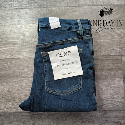 Good American Good Legs Skinny Jeans Blue Mid Rise NWT Size 12