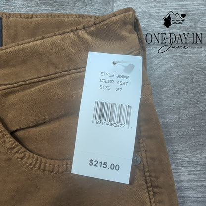 AG Adriano Goldschmied The Jodi Crop Velveteen High Rise Slim Flare NWT Size 4