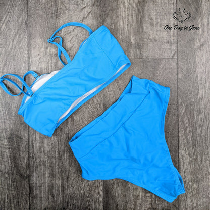 Pink Queen Removable Strap High Waist Bikini Swimsuit Size S