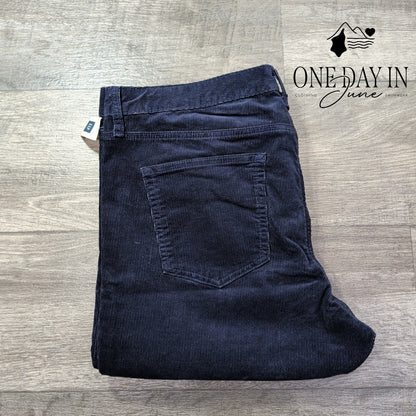 Gap Perfect Boot Corduroy Pants Navy Blue Bootcut NWT Size 16 (33)