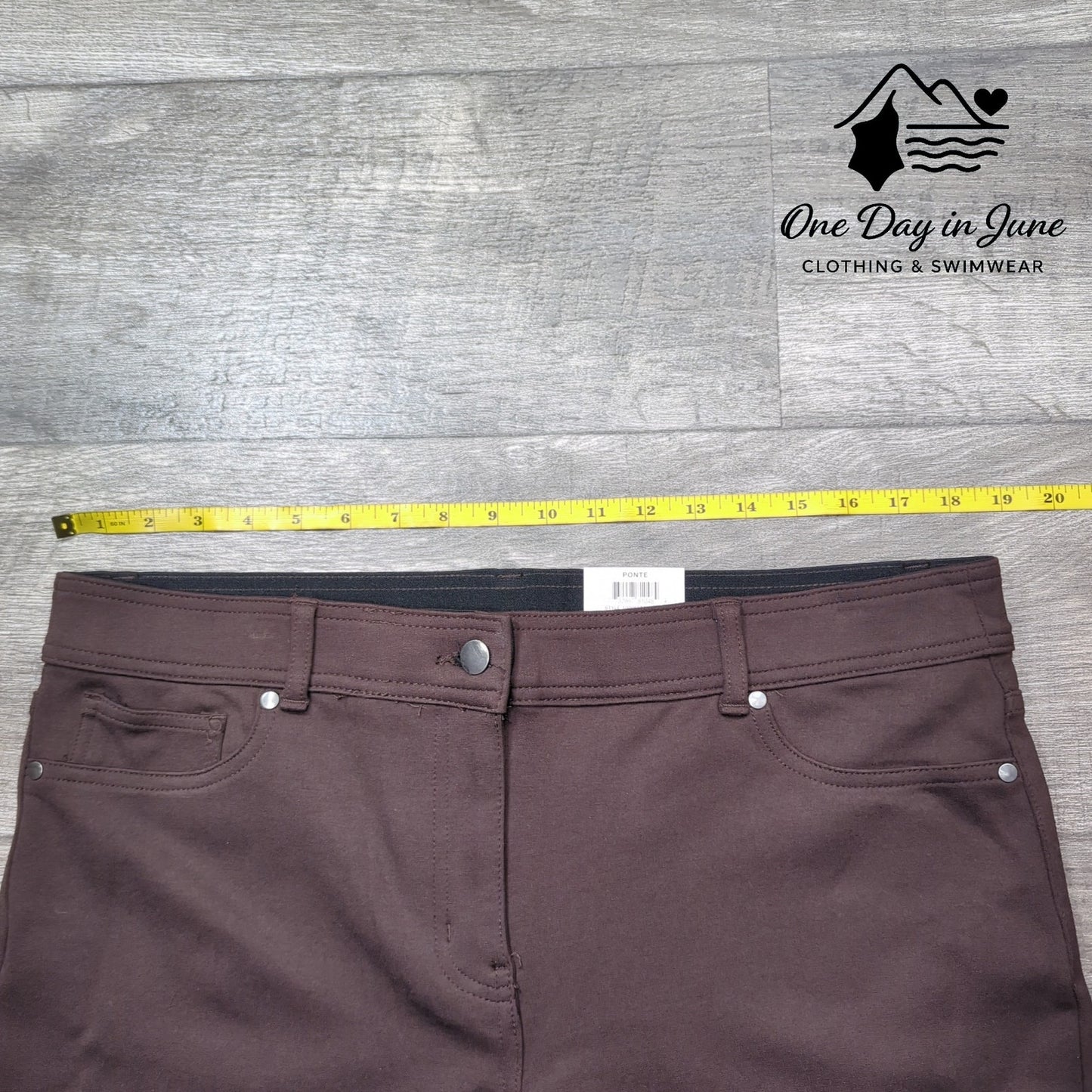 Style & Co Ponte Mid Rise Comfort Waist Legging Pants Size 18