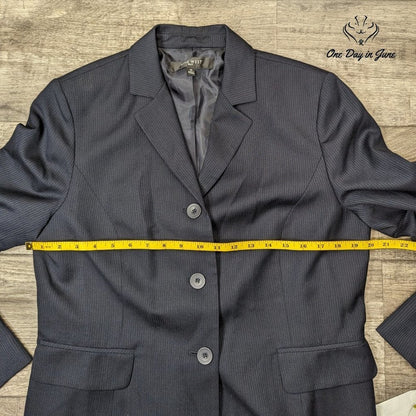 Nine West 3 Button Suit Jacket Blazer Navy Blue Pinstripe NWT Size 14