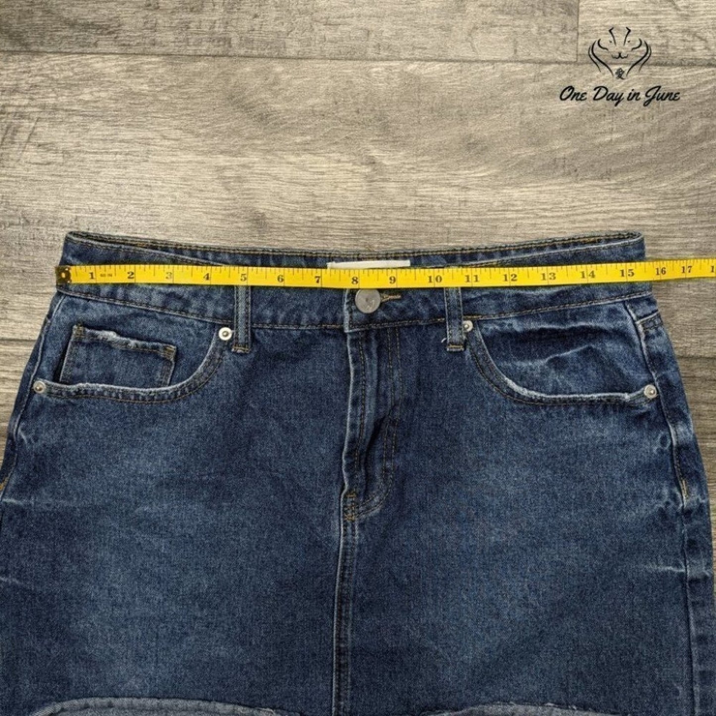 Ashley Mason Distressed Denim Skirt Size L