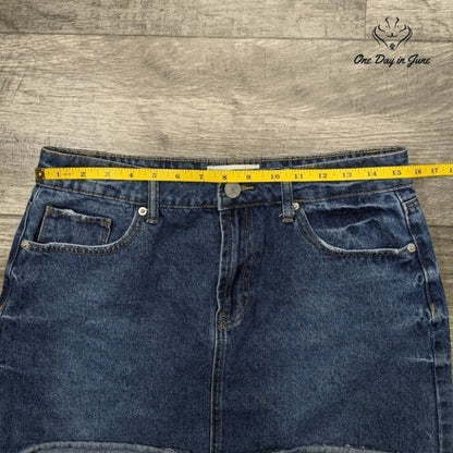Ashley Mason Distressed Denim Skirt Size L