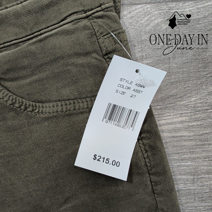 AG Adriano Goldschmied The Jodi Crop Olive High Rise Slim Flare NWT Size 4 (27)