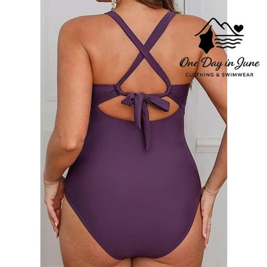 Cupshe Cross Front Keyhole One Piece Swimsuit Size L