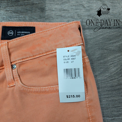 AG Adriano Goldschmied Farrah High Rise Skinny Jeans Orange NWT Size 4 (27)