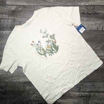 Arizona Jean Co. Juniors Floral Short Sleeve Tee Size S