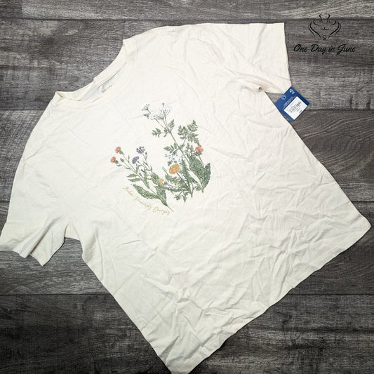 Arizona Jean Co. Juniors Floral Short Sleeve Tee Size S