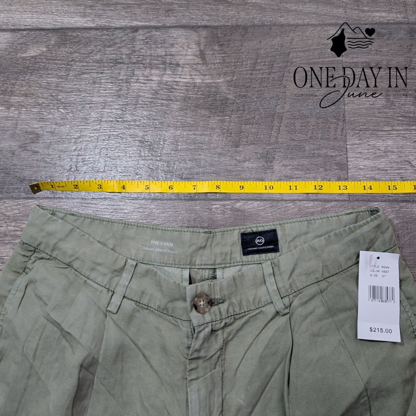 AG Adriano Goldschmied Relaxed Pleated Trouser Cropped Pants Size 4 (27)
