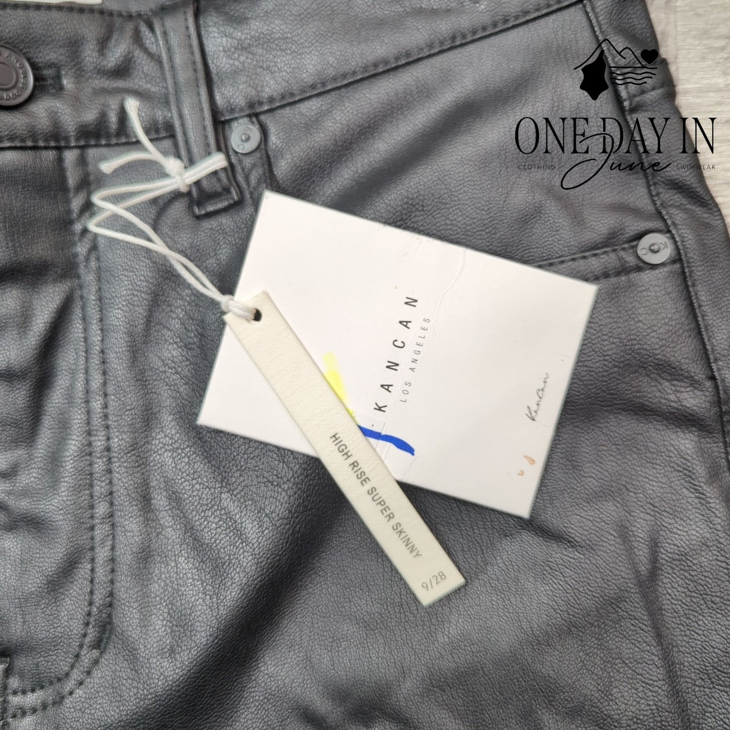 KanCan Juniors High Rise Super Skinny Faux Leather Jeans Size 9